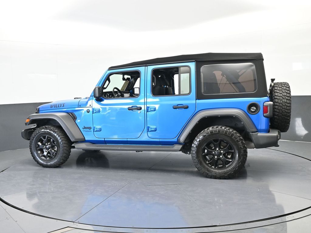 Used 2022 Hydro Blue Pearl Coat Jeep Unlimited Willys image 3
