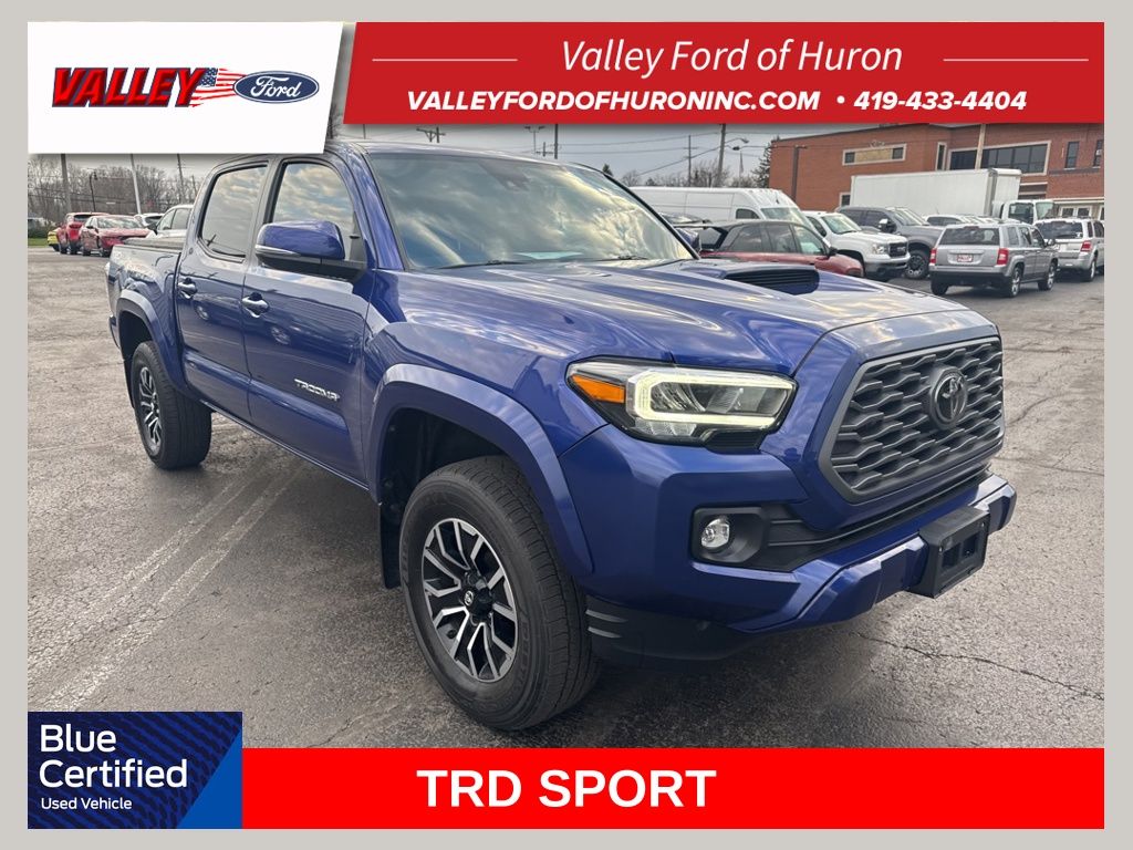 Blue Crush Metallic 2022 Toyota Tacoma TRD Sport Double Cab 4WD Pickup Truck Four-Wheel Drive 6-Speed Automatic