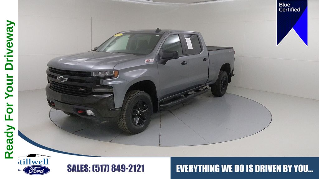 Gray (Steel Metallic) 2021 Chevrolet Silverado 1500 Pickup Truck Four-Wheel Drive Automatic
