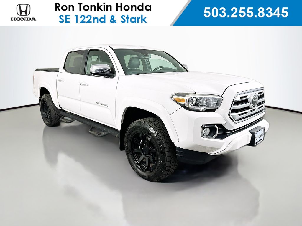 Super White 2018 Toyota Tacoma Limited Double Cab 4WD Pickup Truck Four-Wheel Drive 6-Speed Automatic