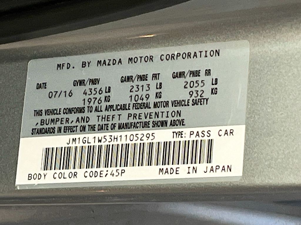 Used 2017 Sonic Silver Metallic Mazda Grand Touring image 34