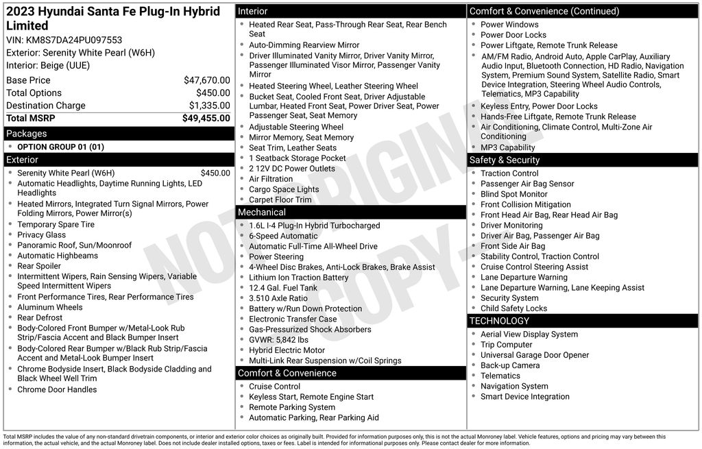 2023 Hyundai Santa Fe Plug-In Hybrid Limited