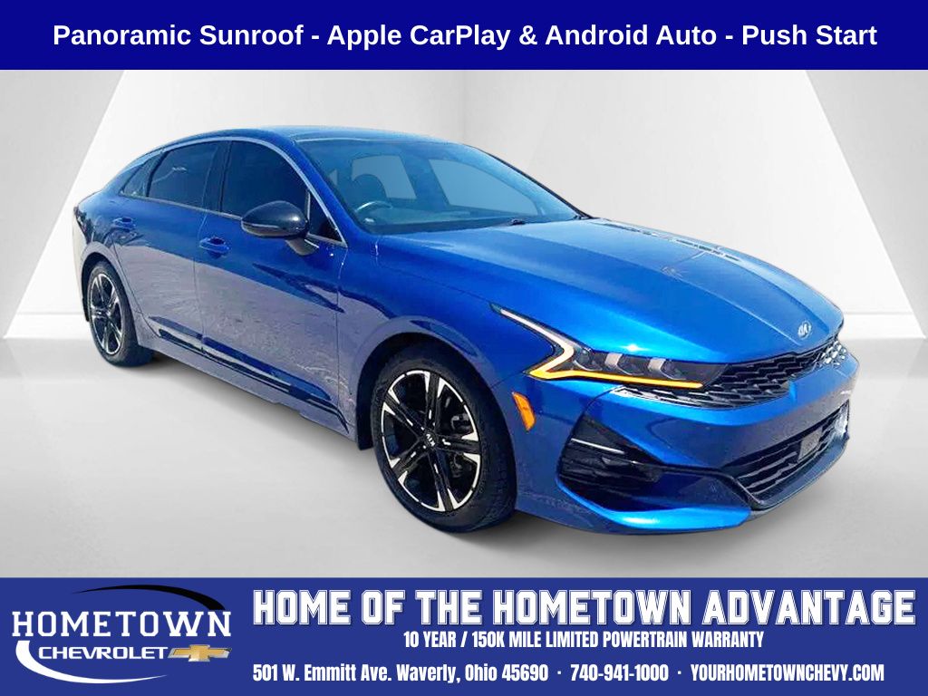 Sapphire Blue 2021 Kia K5 Sedan Front-Wheel Drive 8-Speed Automatic
