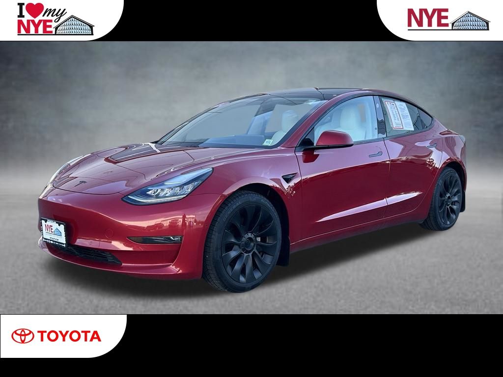 Red Multi-Coat 2021 Tesla Model 3 Long Range AWD Sedan All-Wheel Drive 1-Speed Automatic