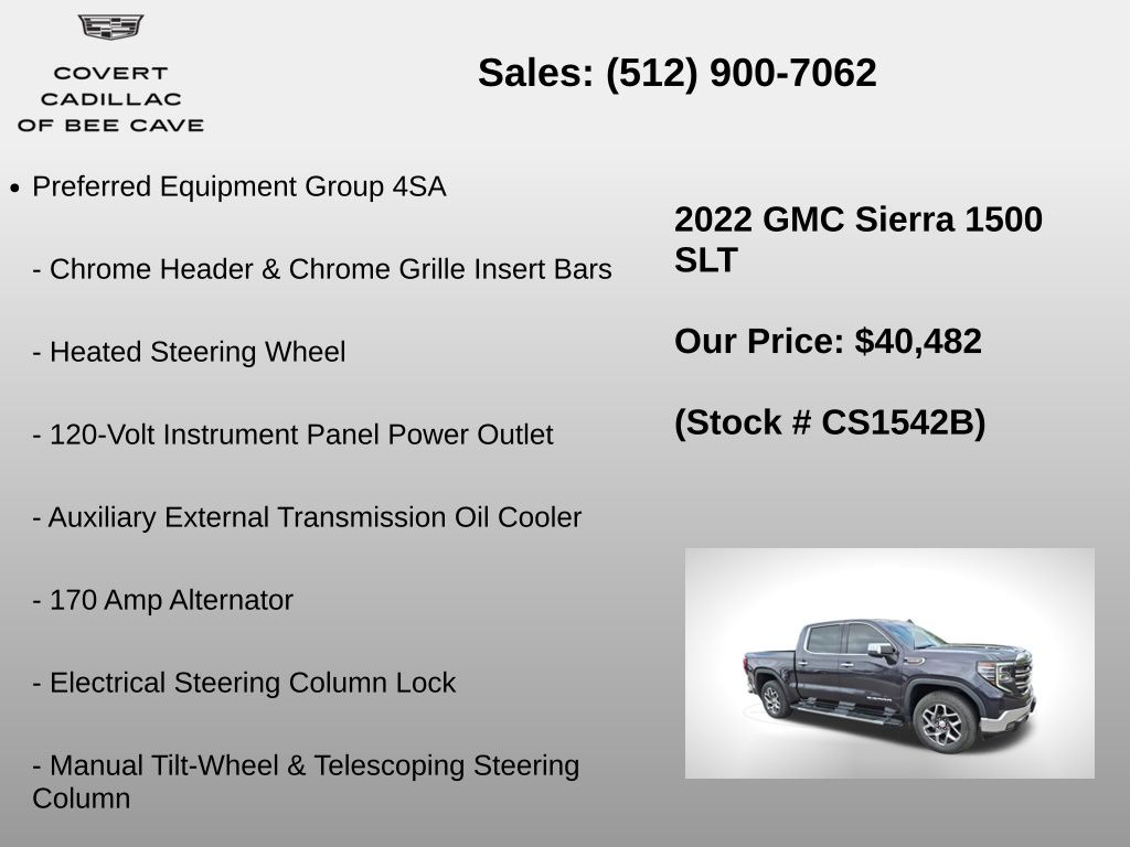 Used Car 2022 Gmc Sierra 1500  Slt For Sale Under $50,000 In Austin, Texas