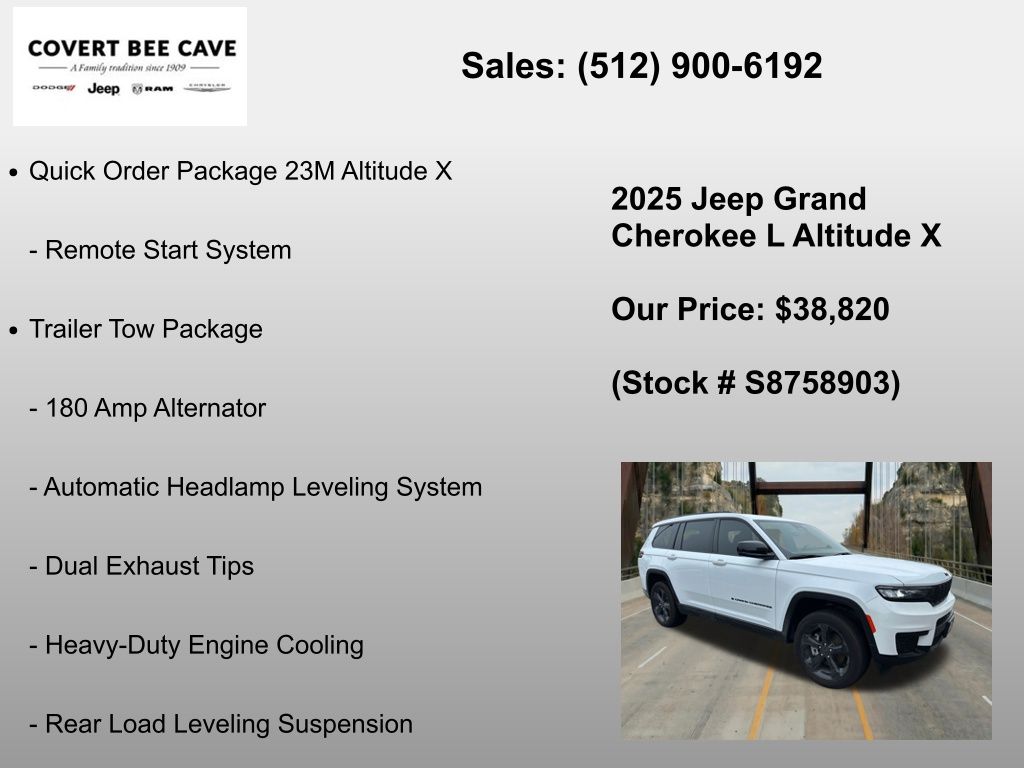 New Car 2025 Jeep Grand Cherokee L  For Sale Under $40,000 In Austin, Texas