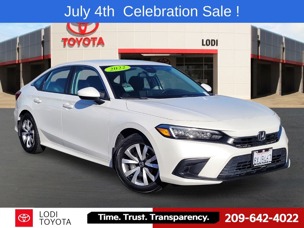 Platinum White Pearl 2022 Honda Civic Sedan Front-Wheel Drive Continuously Variable Transmission