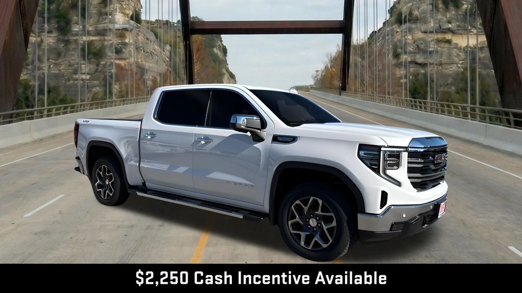 Summit White 2026 GMC Sierra 1500 SLT Crew Cab 4WD Pickup Truck Four-Wheel Drive Automatic
