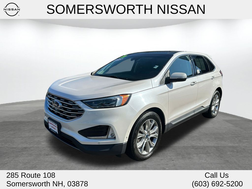White Platinum Clearcoat Metallic 2019 Ford Edge SUV / Crossover All-Wheel Drive 8-Speed Automatic