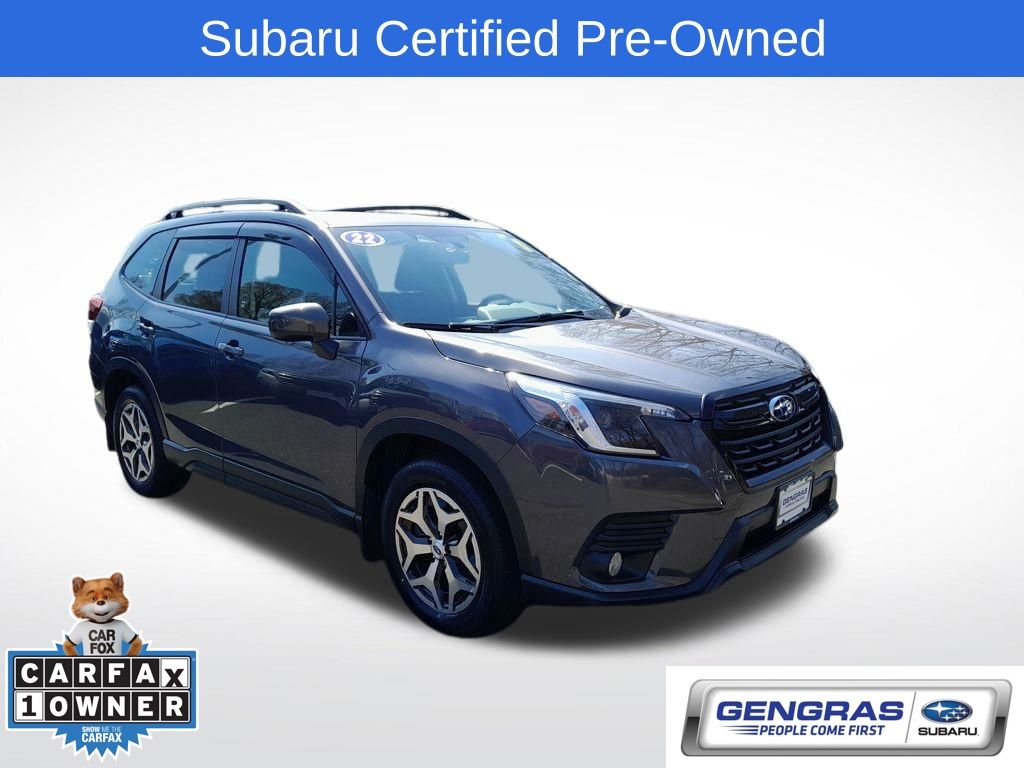 Gray Metallic 2022 Subaru Forester Premium Crossover AWD SUV / Crossover All-Wheel Drive Continuously Variable Transmission