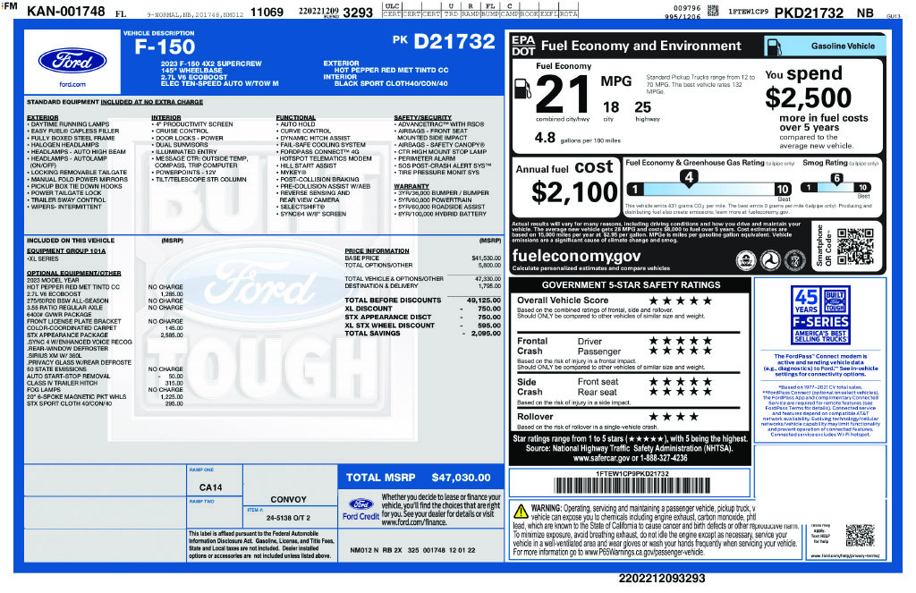 Used 2023 Red Ford XL image 8