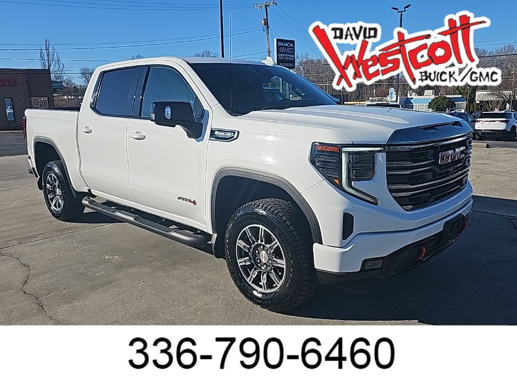 Summit White 2024 GMC Sierra 1500 AT4 Crew Cab 4WD Pickup Truck Four-Wheel Drive Automatic