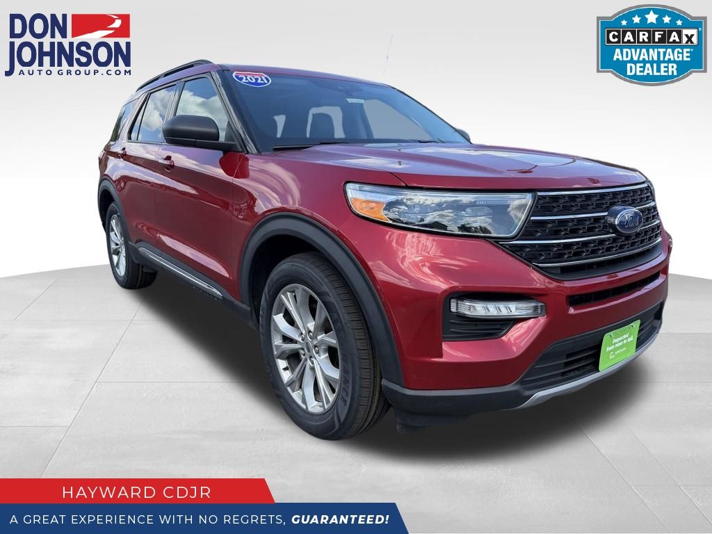 Red Metallic 2021 Ford Explorer SUV / Crossover All-Wheel Drive Automatic