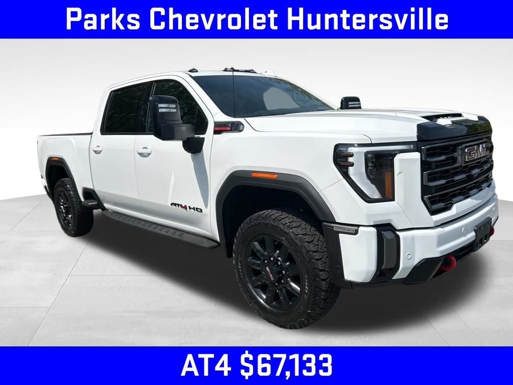 Summit White 2024 GMC Sierra 2500HD AT4 Crew Cab 4WD Pickup Truck Four-Wheel Drive 10-Speed Automatic