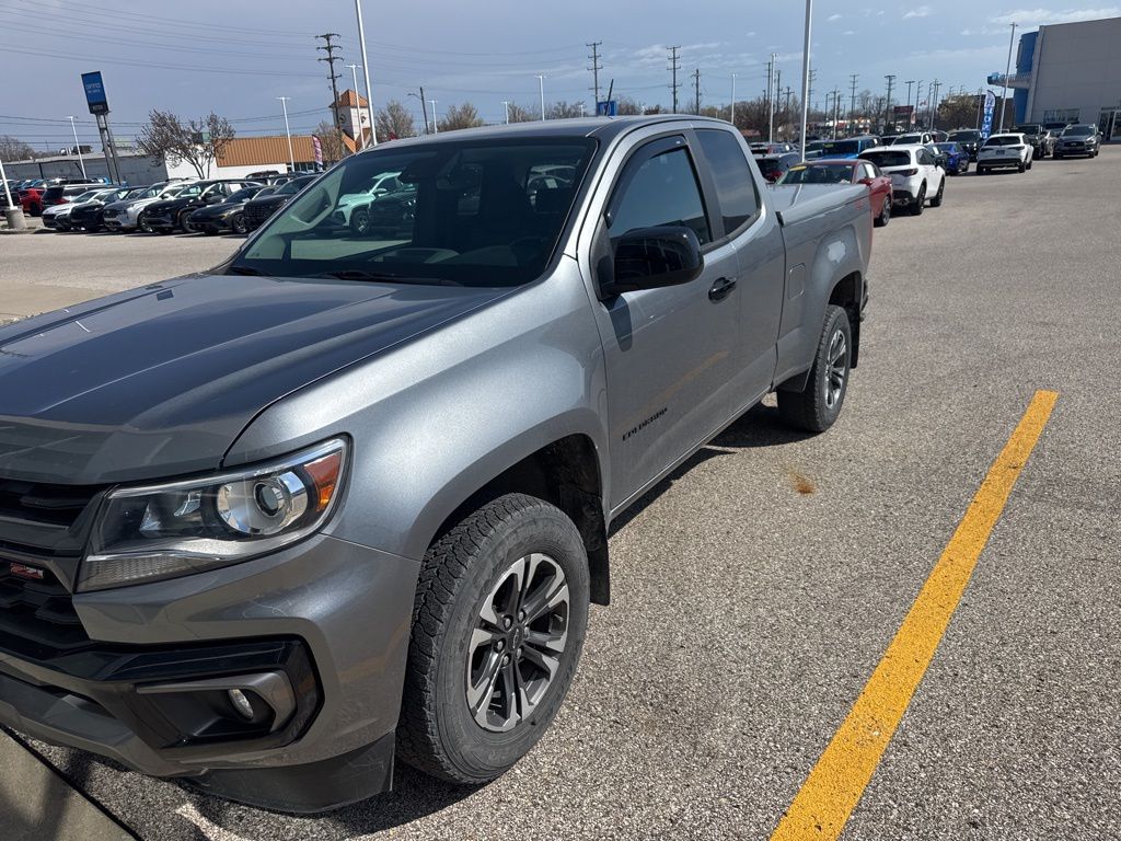 Gray (Satin Steel Metallic) 2021 Chevrolet Colorado Z71 Extended Cab 4WD Pickup Truck Four-Wheel Drive 8-Speed Automatic