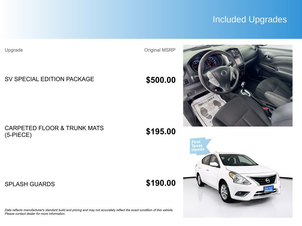 Used Car 2018 Nissan Versa  1.6 Sv For Sale Under $10,000 In Austin, Texas