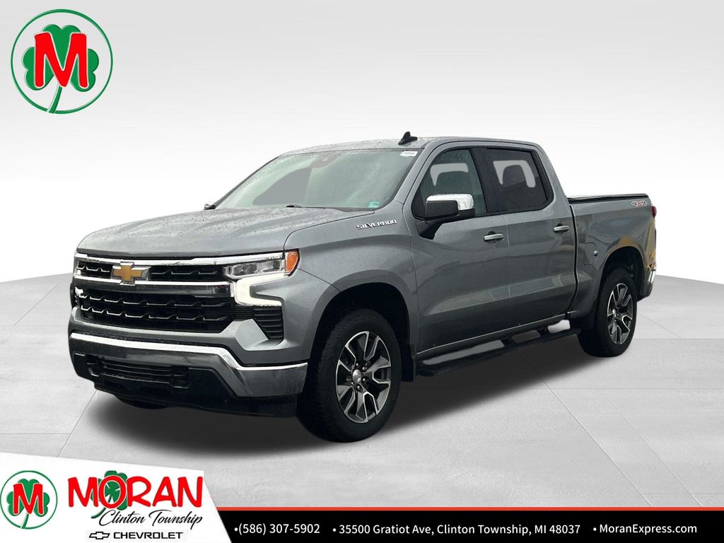 Sterling Gray Metallic 2024 Chevrolet Silverado 1500 LT Crew Cab 4WD Pickup Truck Four-Wheel Drive 8-Speed Automatic