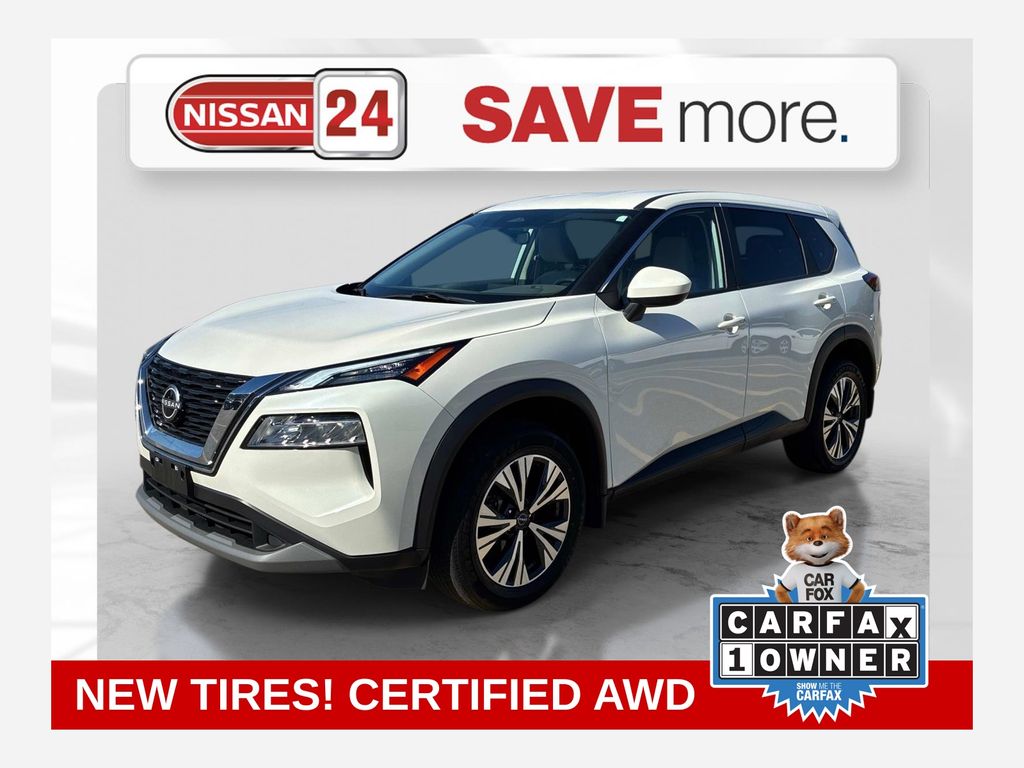 Pearl White 2023 Nissan Rogue SUV / Crossover All-Wheel Drive Continuously Variable Transmission