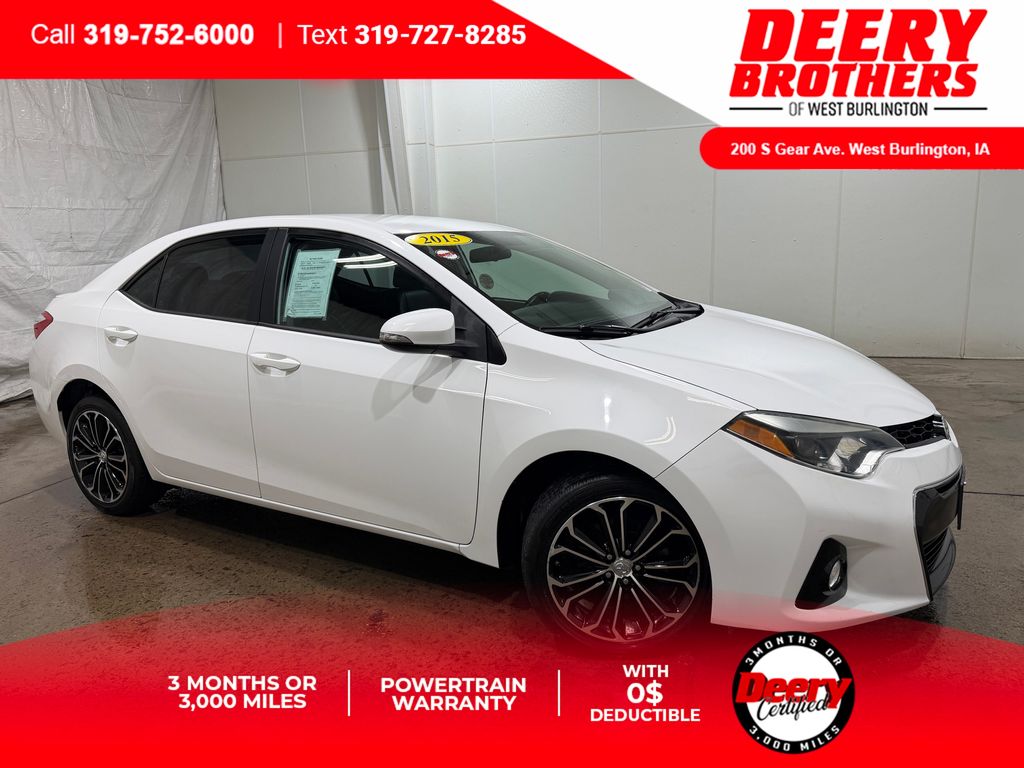 Super White 2015 Toyota Corolla S Plus Sedan Front-Wheel Drive Continuously Variable Transmission
