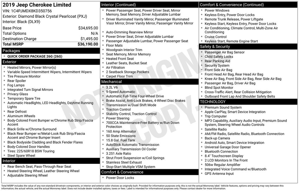 used 2019 Jeep Cherokee car