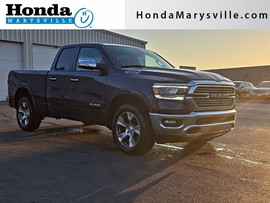 Patriot Blue Pearlcoat 2020 RAM 1500 Laramie Quad Cab 4WD Pickup Truck Four-Wheel Drive 8-Speed Automatic