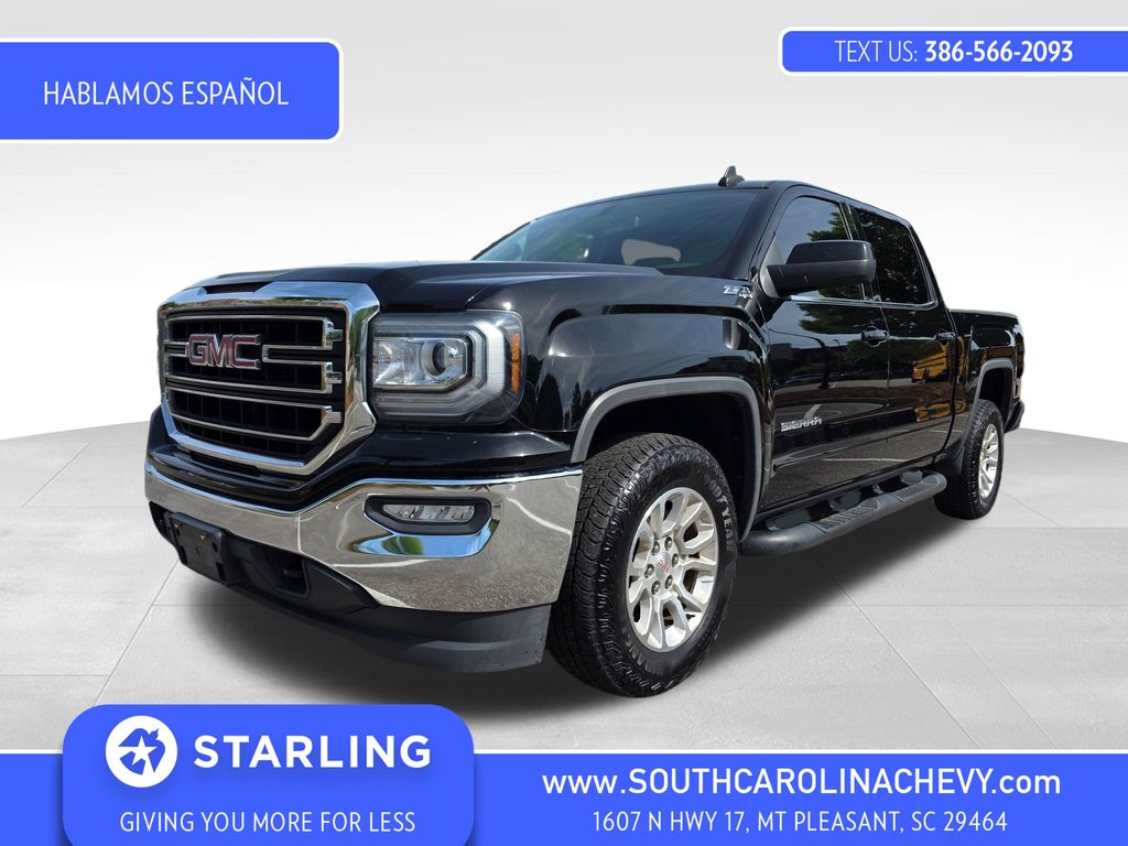 Onyx Black 2018 GMC Sierra 1500 SLE Crew Cab 4WD Pickup Truck Four-Wheel Drive 6-Speed Automatic Overdrive