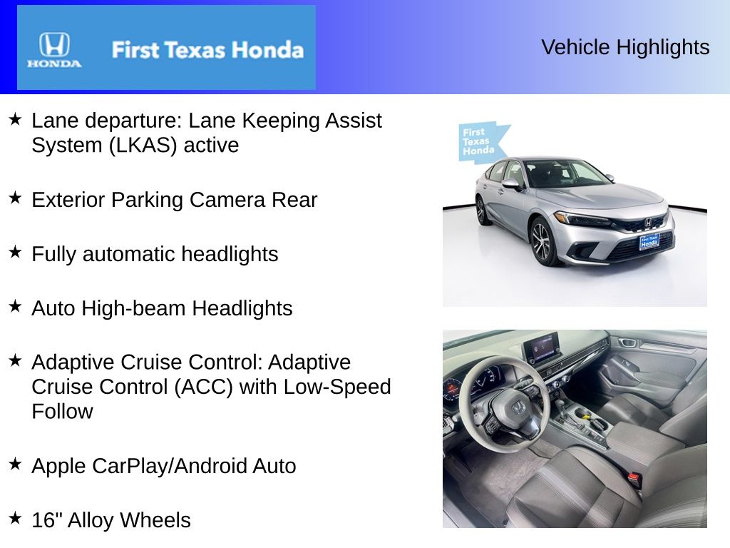 Used Car 2023 Honda Civic  Lx For Sale In Austin, Texas