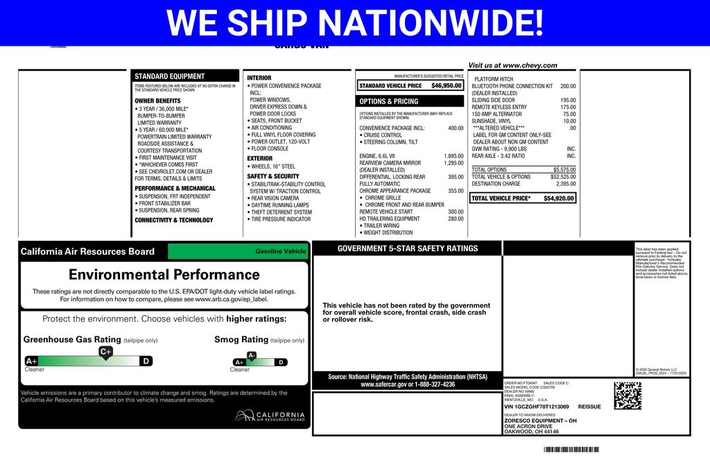 Summit White 2026 Chevrolet Express Cargo 3500 RWD Van Rear-Wheel Drive