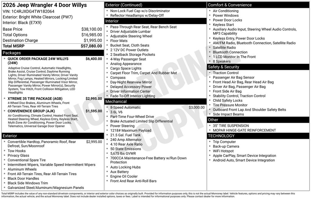 new 2026 Jeep Wrangler car, priced at $55,938