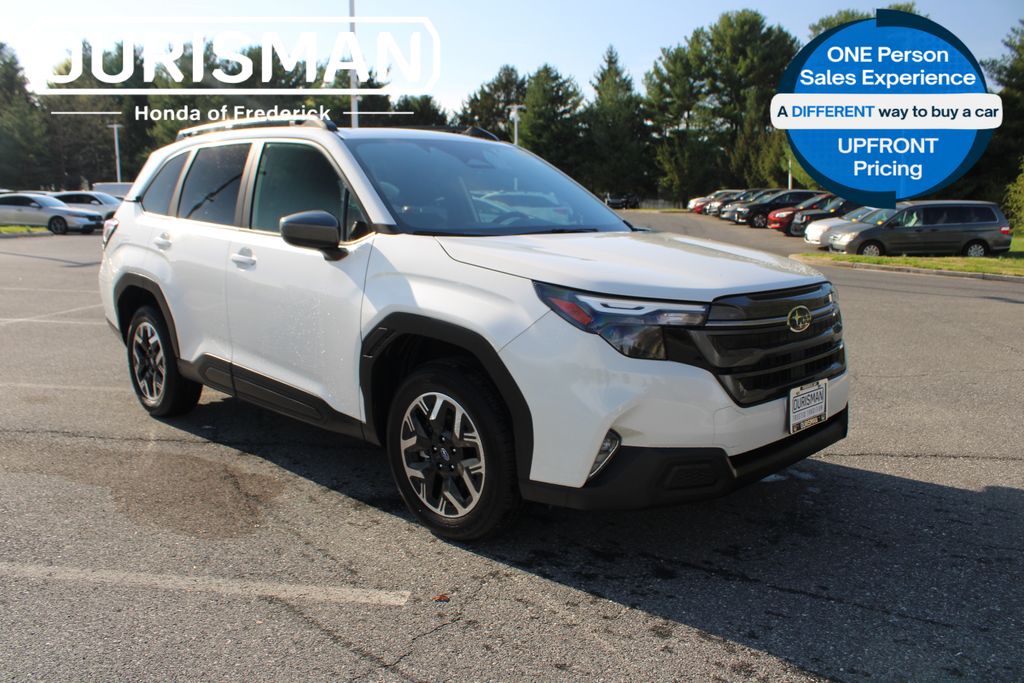 Crystal White Pearl 2025 Subaru Forester Premium Crossover AWD SUV / Crossover All-Wheel Drive Continuously Variable Transmission