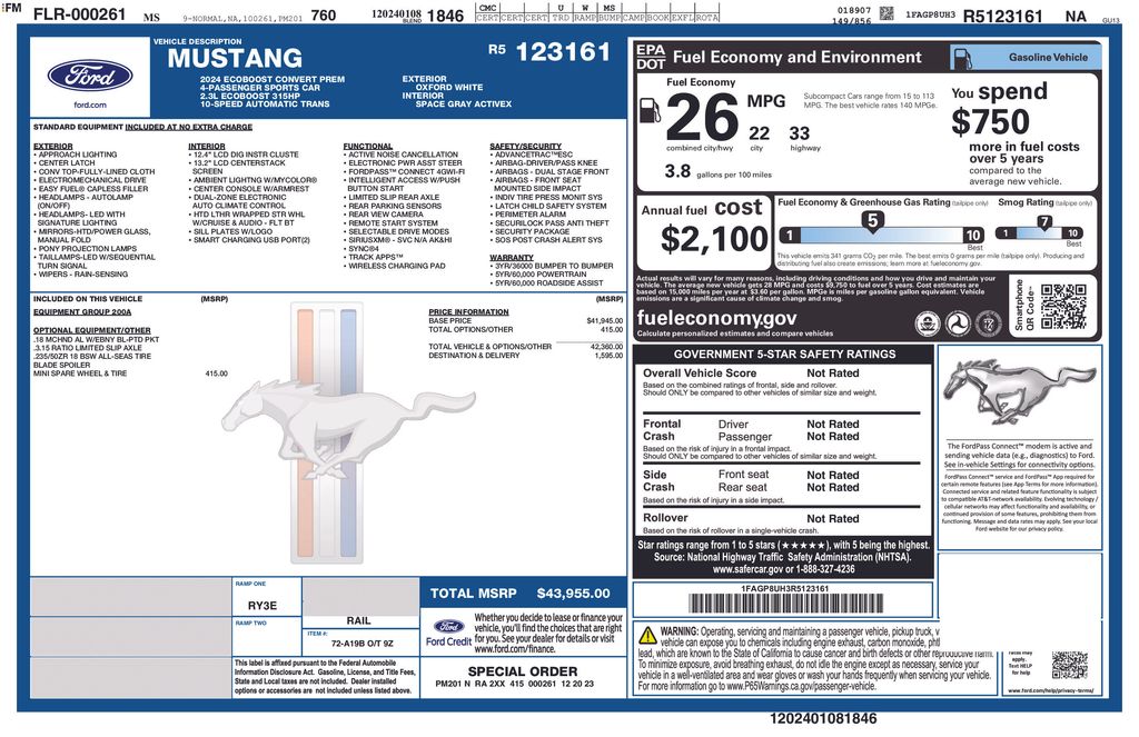 Certified Used 2024 White Ford EcoBoost Premium image 2