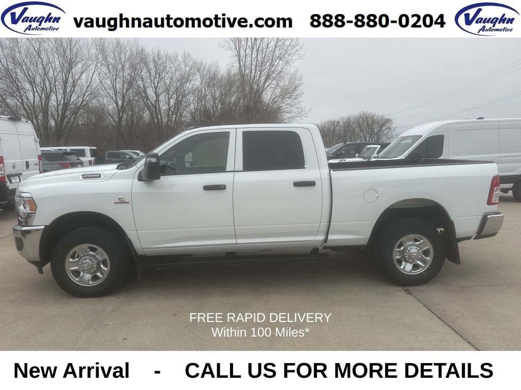 Bright White Clearcoat 2024 RAM 2500 Tradesman Crew Cab 4WD Pickup Truck Four-Wheel Drive 6-Speed Automatic