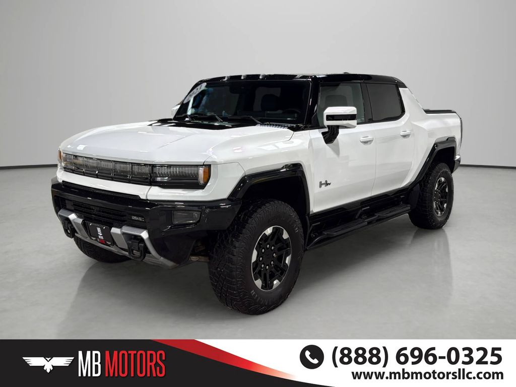 Interstellar White 2023 GMC Hummer EV Pickup 3X Crew Cab AWD Pickup Truck All-Wheel Drive 1-Speed Automatic
