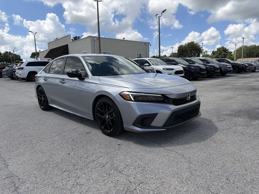 Lunar Silver Metallic 2022 Honda Civic Sedan Front-Wheel Drive Continuously Variable Transmission