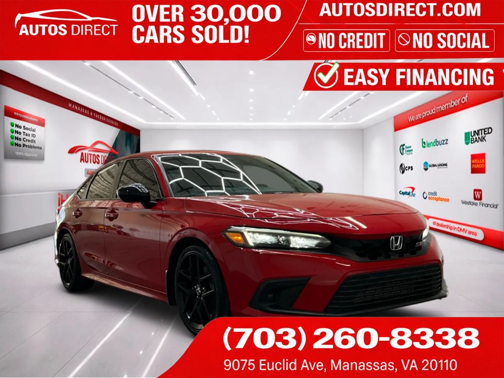 Red 2022 Honda Civic Sedan Front-Wheel Drive 6-Speed Manual