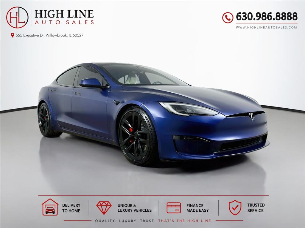 Blue 2024 Tesla Model S Sedan All-Wheel Drive 1-Speed Automatic