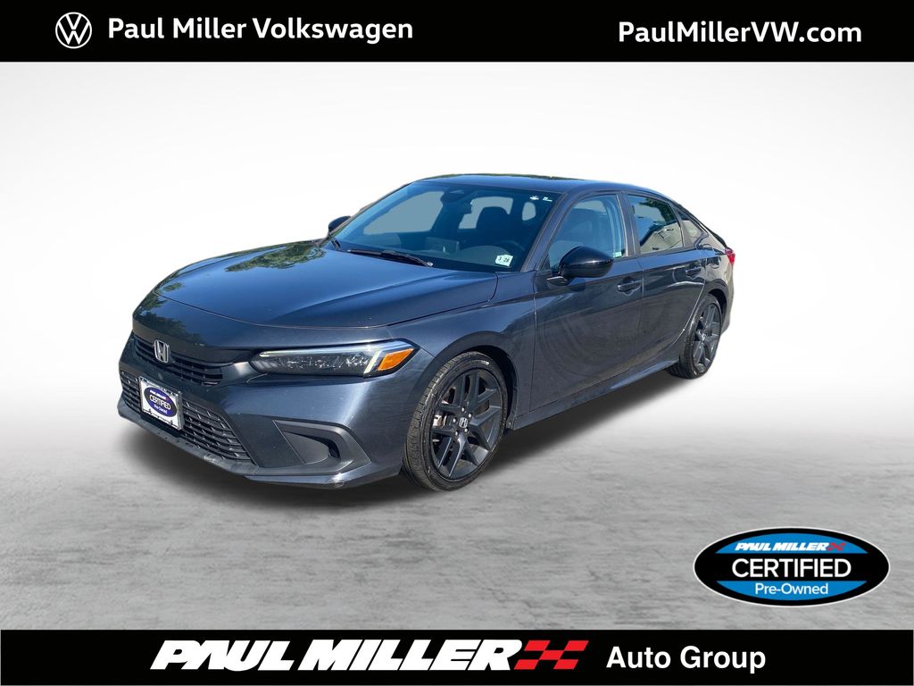 Meteorite Gray Metallic 2023 Honda Civic Sedan Front-Wheel Drive Continuously Variable Transmission