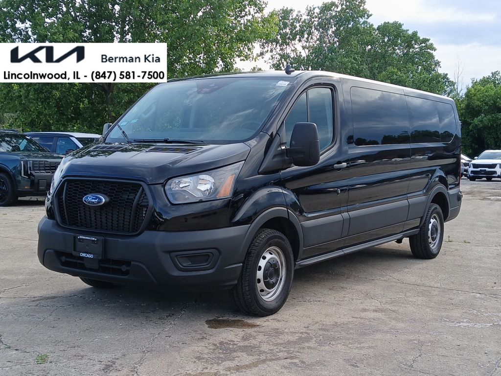 Black Metallic 2024 Ford Transit Passenger 350 XL Low Roof LB RWD Van Rear-Wheel Drive