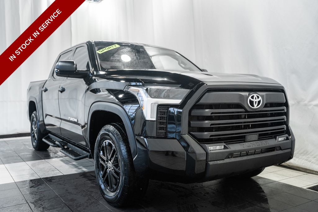 Midnight Black Metallic 2024 Toyota Tundra SR5 CrewMax Cab 4WD Pickup Truck Four-Wheel Drive Automatic