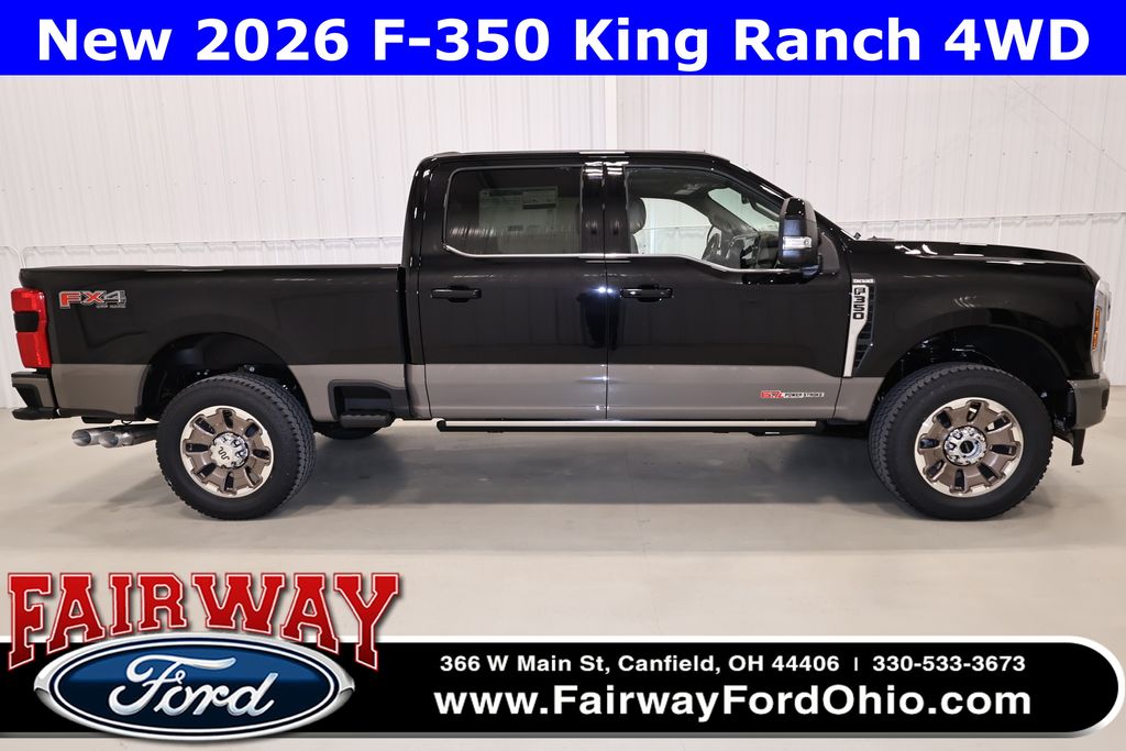 Agate Black Metallic 2026 Ford F-350 Super Duty King Ranch Crew Cab 4WD Pickup Truck Four-Wheel Drive Automatic