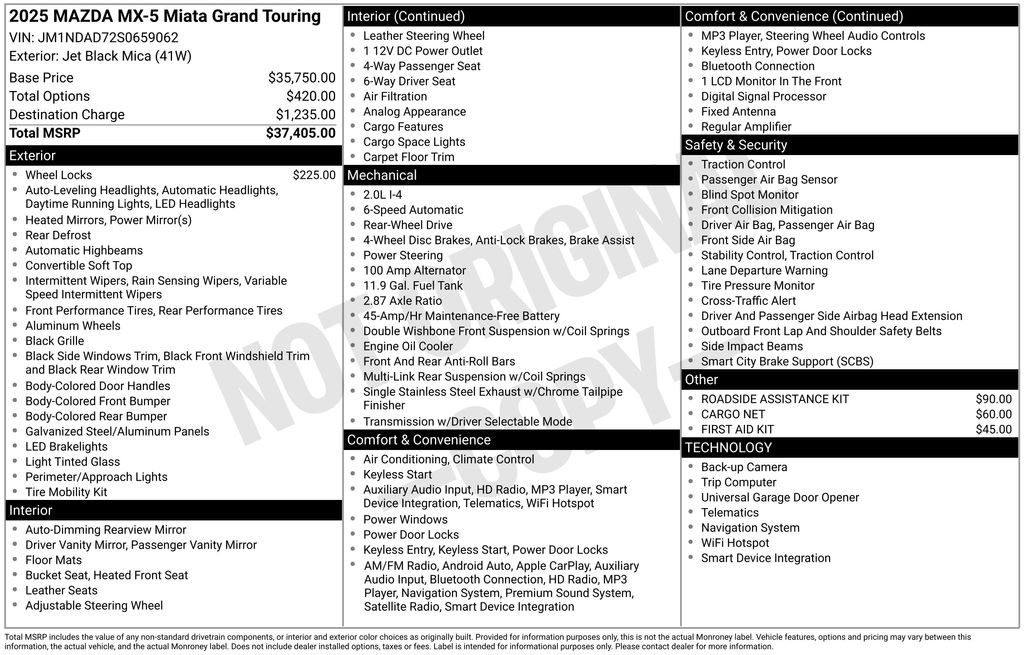 2025 Mazda Mazda MX-5 Miata Grand Touring 2025 Mazda Mazda MX-5 Miata Grand Touring