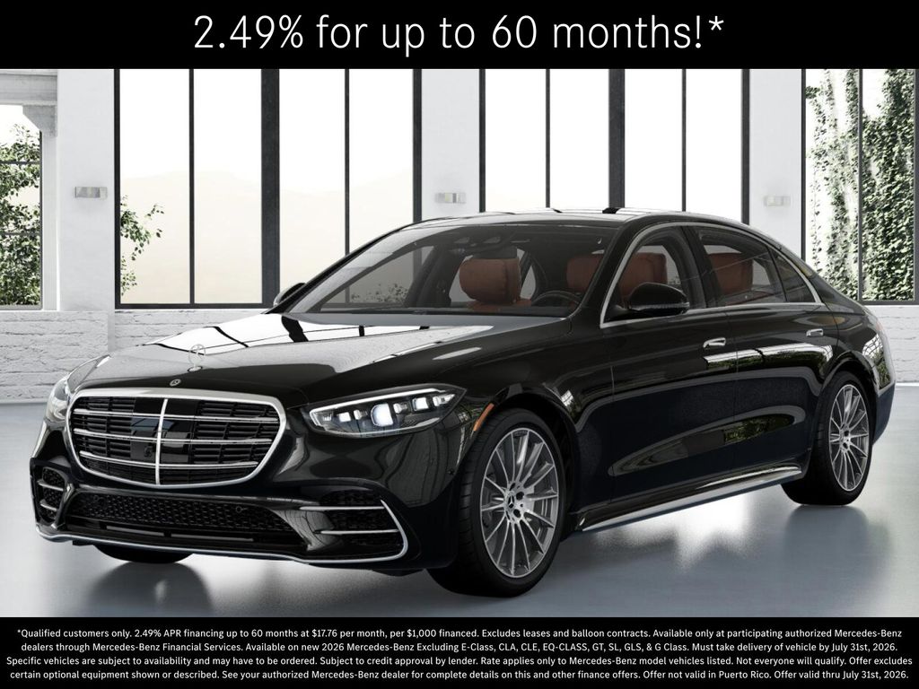 Obsidian Black Metallic 2026 Mercedes-Benz S-Class Sedan All-Wheel Drive 9-Speed Automatic