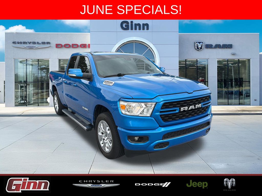 Hydro Blue Pearlcoat 2022 RAM 1500 Big Horn Quad Cab RWD Pickup Truck 4X2 8-Speed Automatic