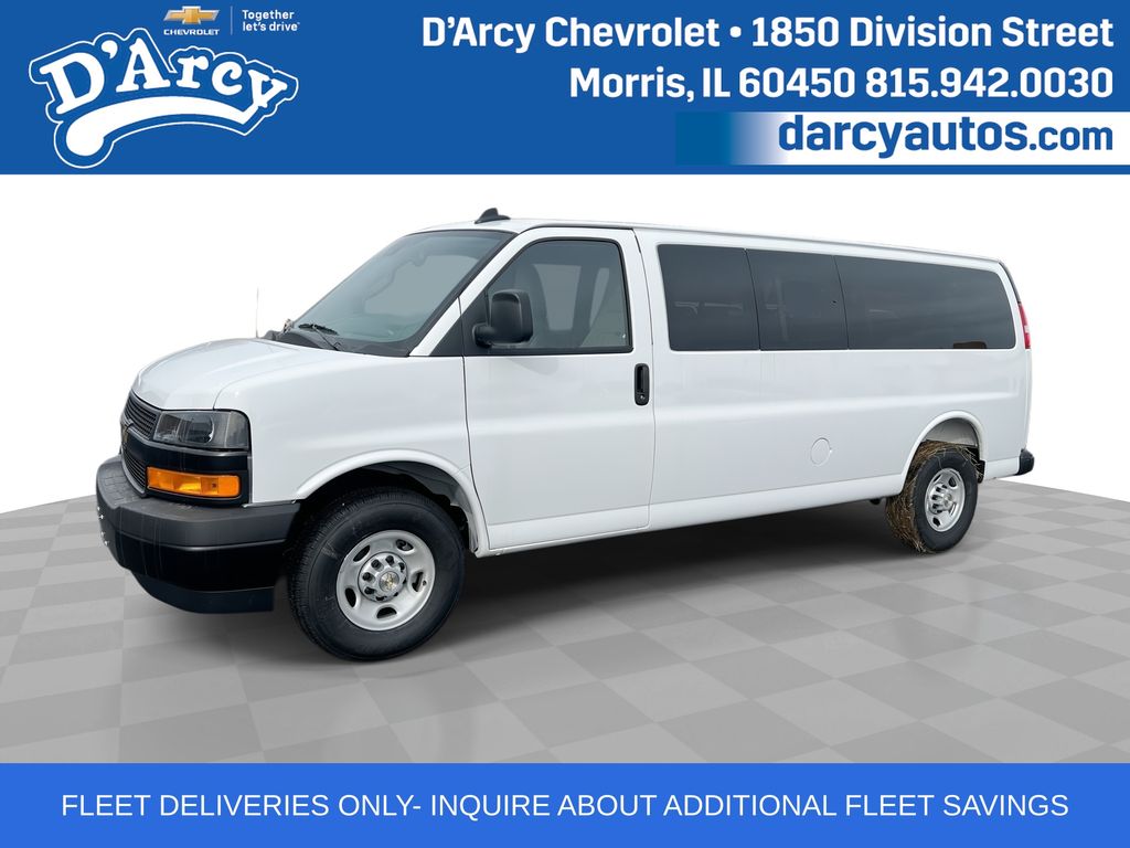 Summit White 2025 Chevrolet Express 3500 LS Extended RWD Van Rear-Wheel Drive