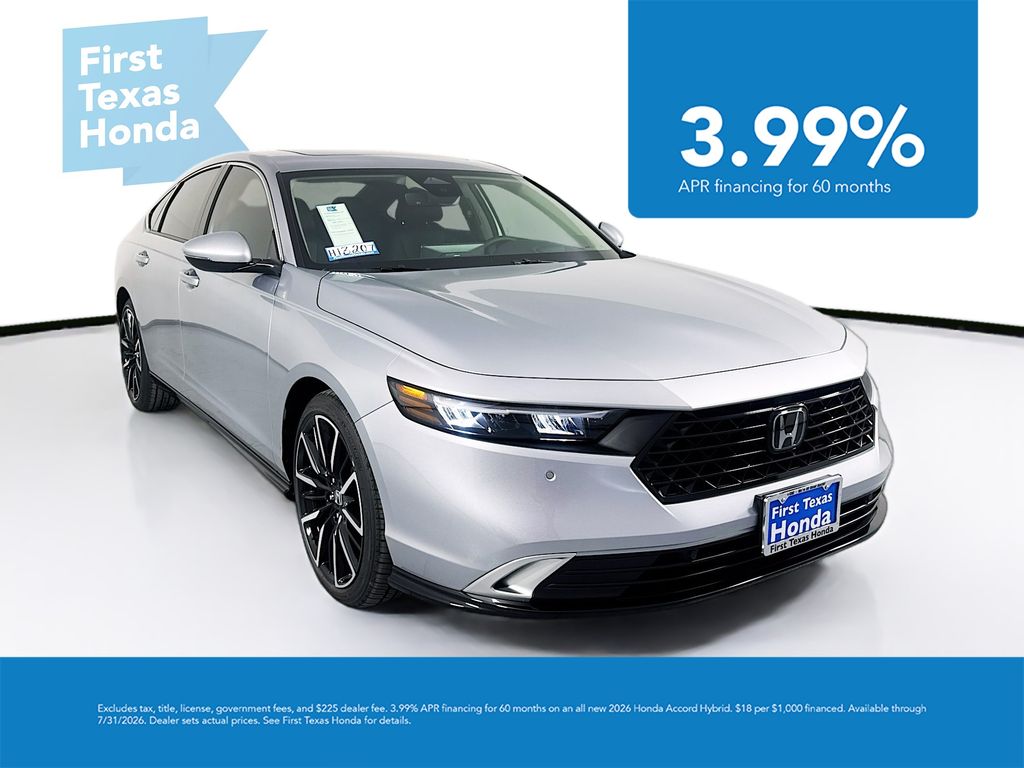 Solar Silver Metallic 2026 Honda Accord Hybrid Sedan Front-Wheel Drive Continuously Variable Transmission