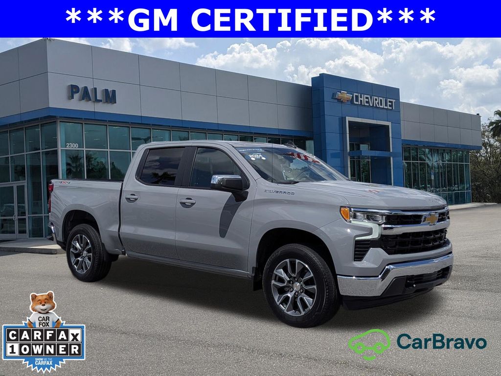 Slate Gray Metallic 2024 Chevrolet Silverado 1500 LT Crew Cab 4WD Pickup Truck Four-Wheel Drive 8-Speed Automatic