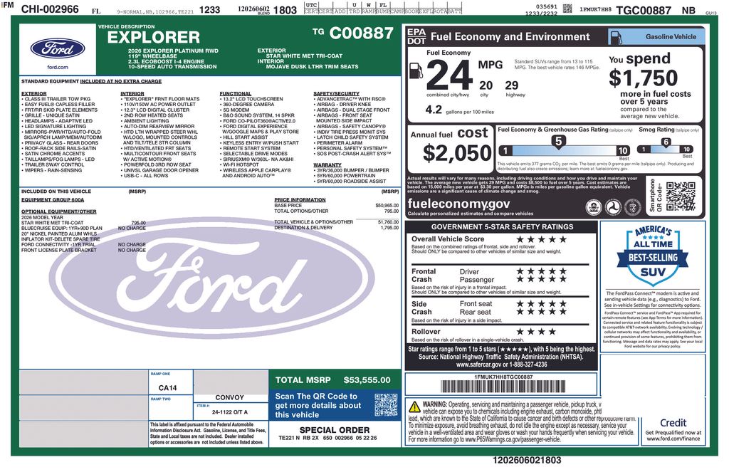 New 2026 White Ford Platinum image 15