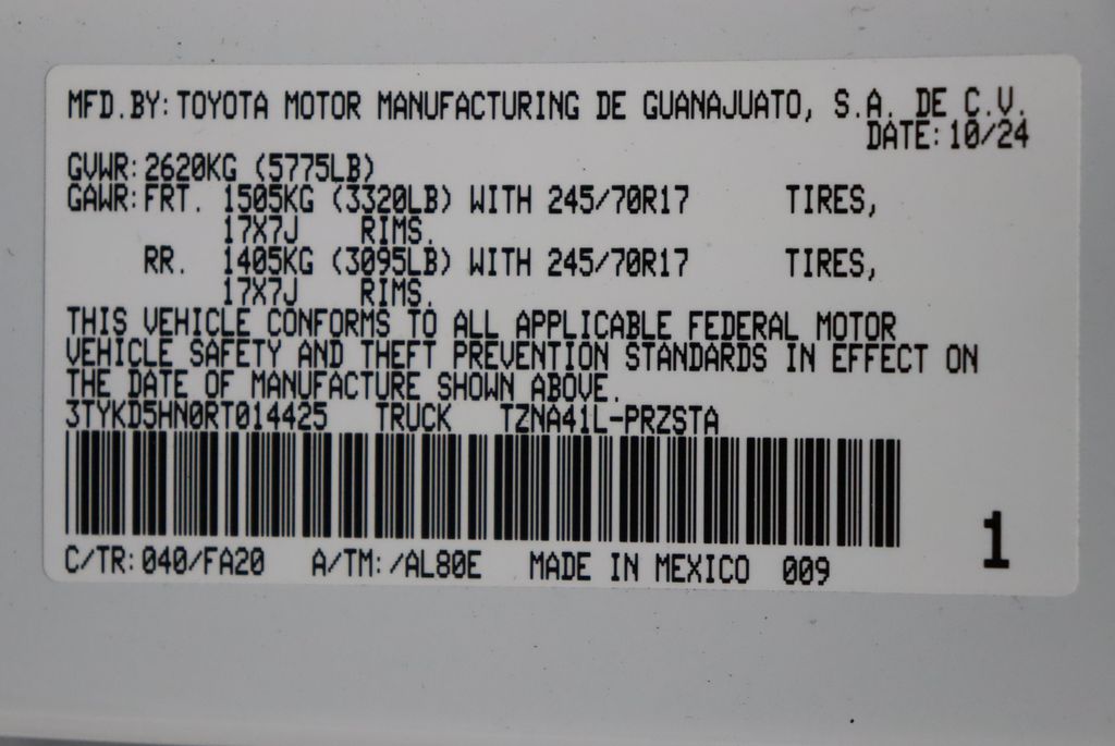 2024 Toyota Tacoma SR 17