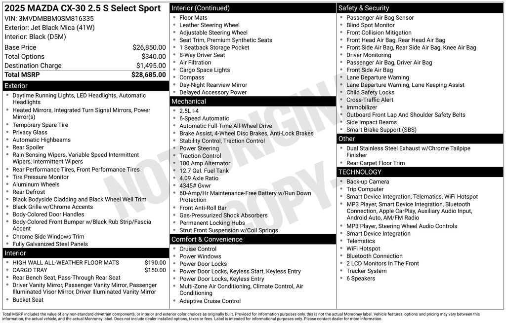 2025 Mazda CX-30 2.5 S Select Sport