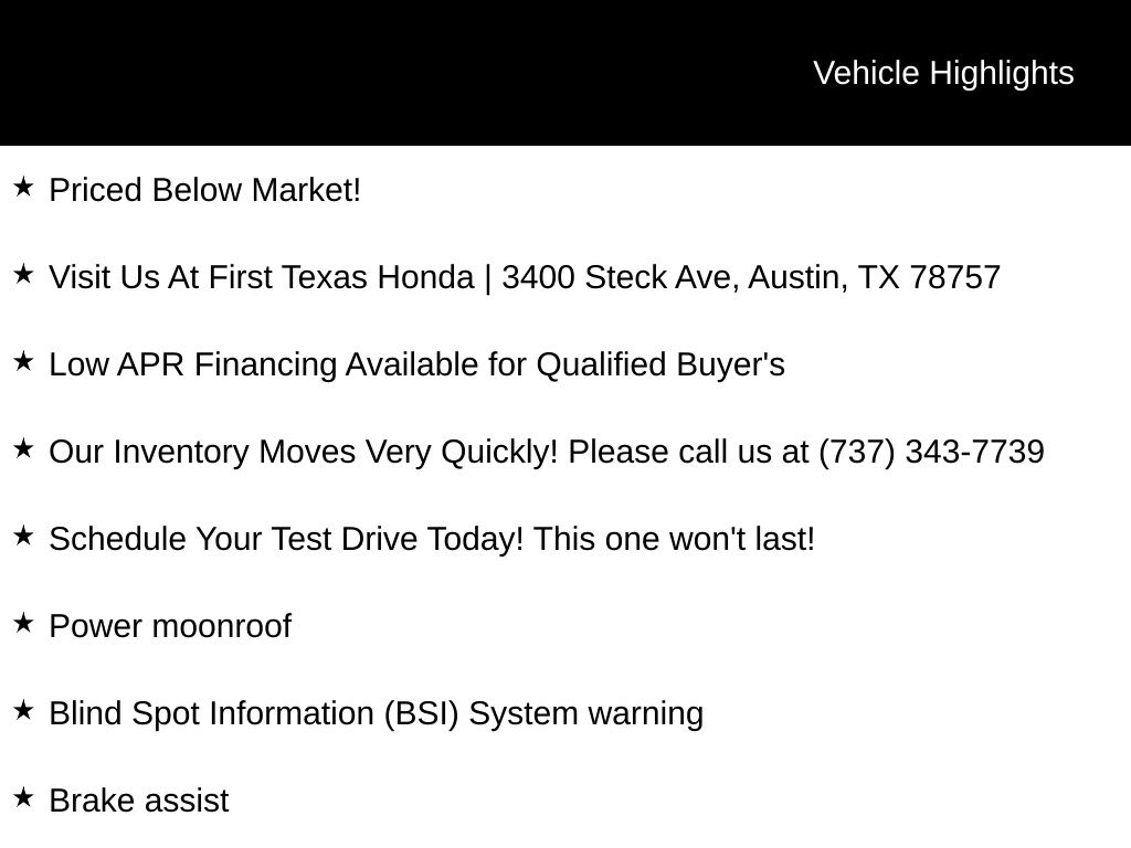 Used Car 2024 Honda Hr-v  Ex-l For Sale Under $30,000 In Austin, Texas